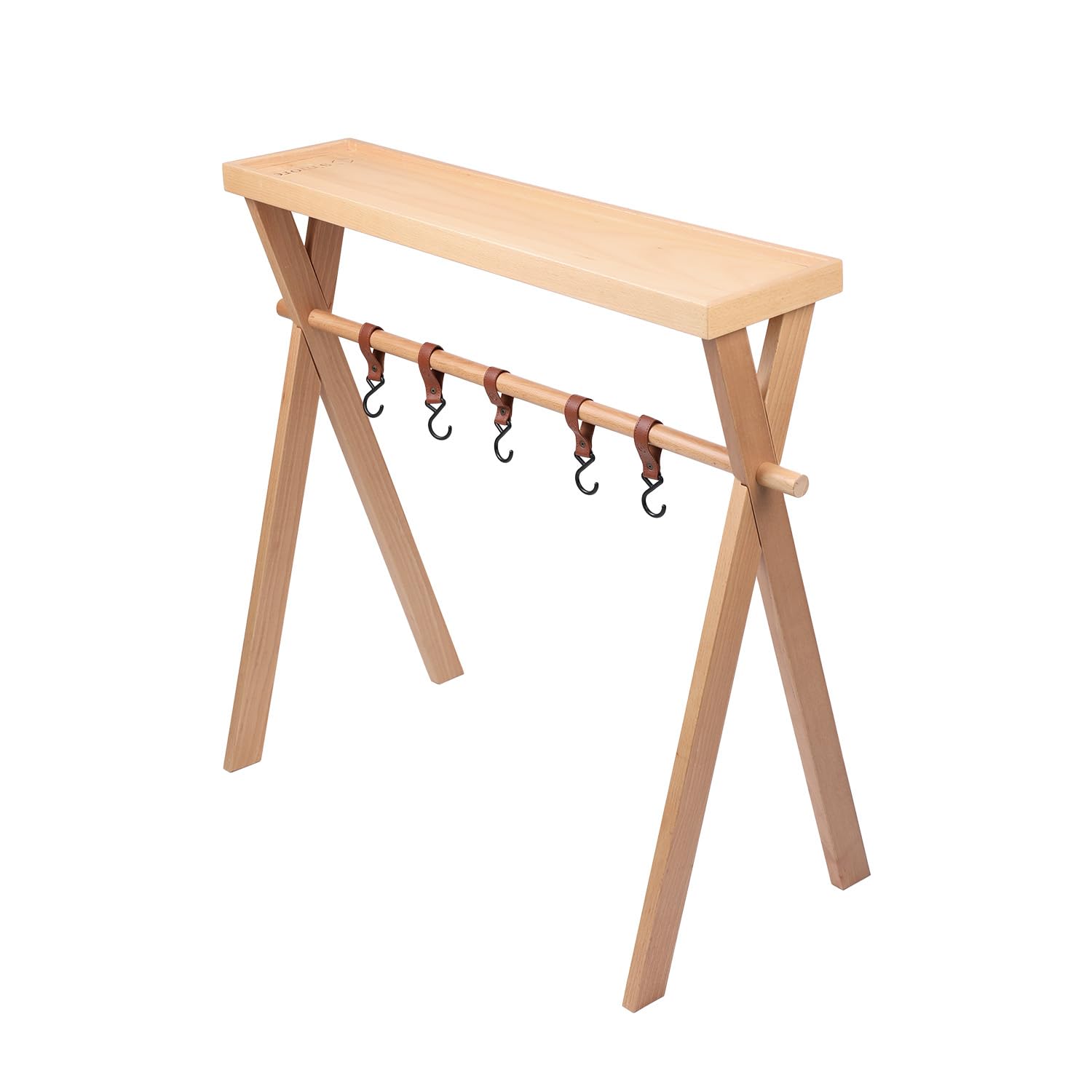 Подвесная стойка Woodi Подвесная стойка Woodi Подвесная стойка для кемпинга Деревянная уличная легкая подвесная стойка Компактное хранение Простая сушка одежды